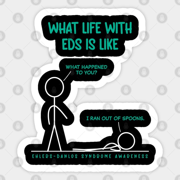 What Life With EDS Is Like - Ran Out Of Spoons Sticker by Jesabee Designs